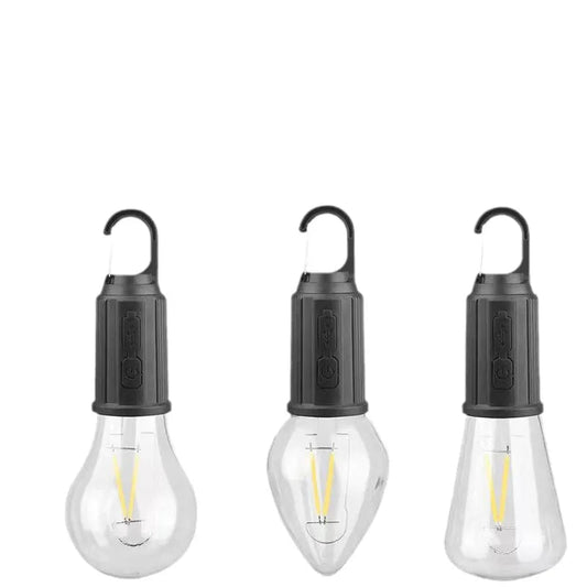 Outdoor Retro Camping Hanging Bulb - Rechargeable Type-C LED Tent Lantern | Warm Tungsten Atmosphere Light | Waterproof Yard Lamp