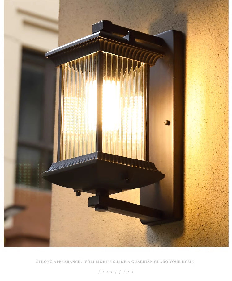 Neo-Chinese Waterproof Outdoor Wall Lamp - Retro Porch & Courtyard Sconce