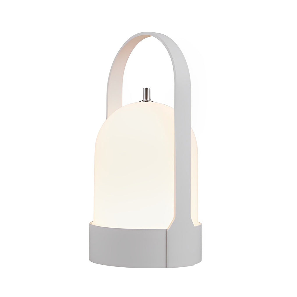Portable LED Lantern | Luxury Cordless Steel & Glass Indoor-Outdoor Lamp