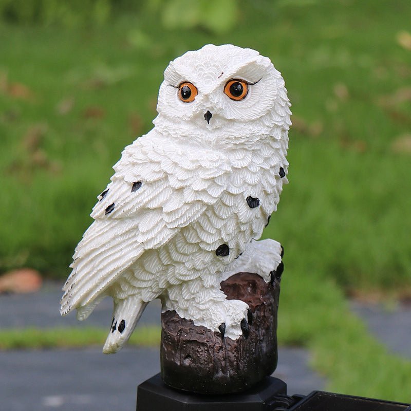 Eagle Figure Garden Solar Post - Resin Eagle & Owl Yard Stake Light | Waterproof Outdoor LED Landscape Lamp
