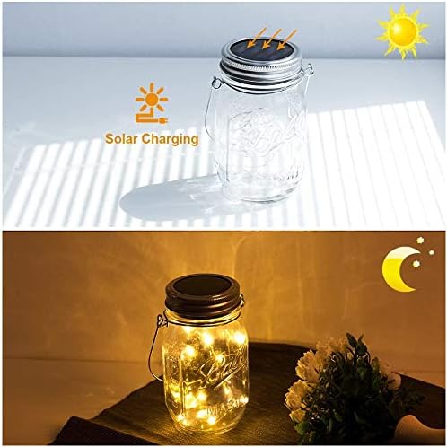 Mason Solar Lantern Outdoor Garden Light - Waterproof Fairy Starry Jar | Eco-Friendly Solar Patio & Pathway Lighting