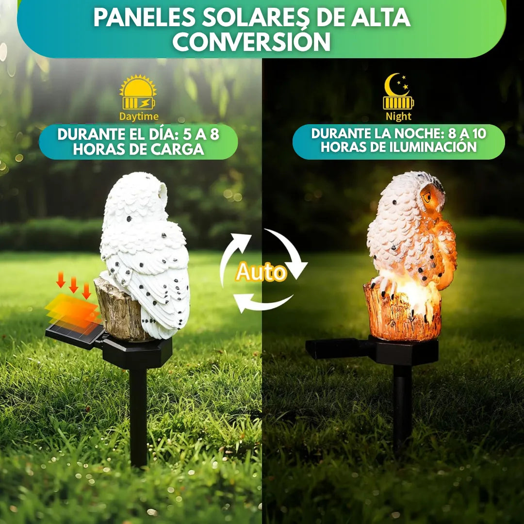Owl-Shaped Decorative Solar Lamp - Resin Animal Garden Stake Light | Waterproof LED Pathway Landscape Sconce