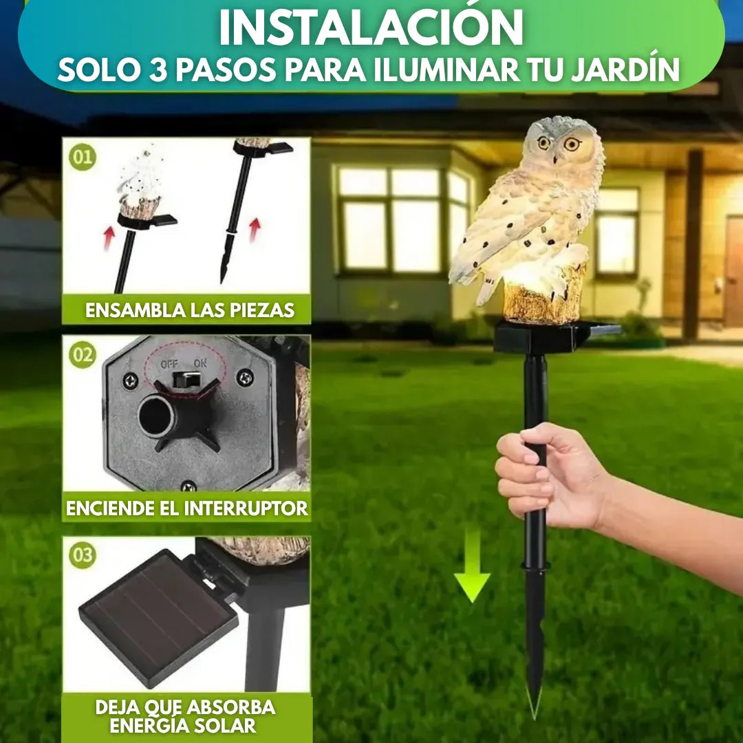 Owl-Shaped Decorative Solar Lamp - Resin Animal Garden Stake Light | Waterproof LED Pathway Landscape Sconce
