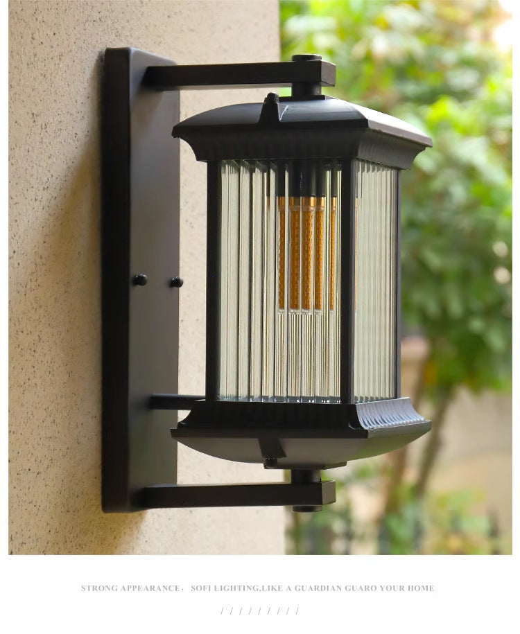Neo-Chinese Waterproof Outdoor Wall Lamp - Retro Porch & Courtyard Sconce
