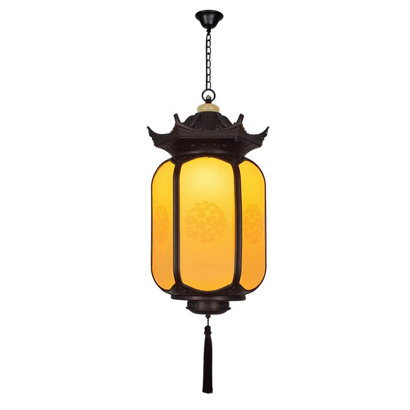 Neo-Chinese Waterproof Outdoor Pendant Light - Retro Lantern for Pavilion & Porch