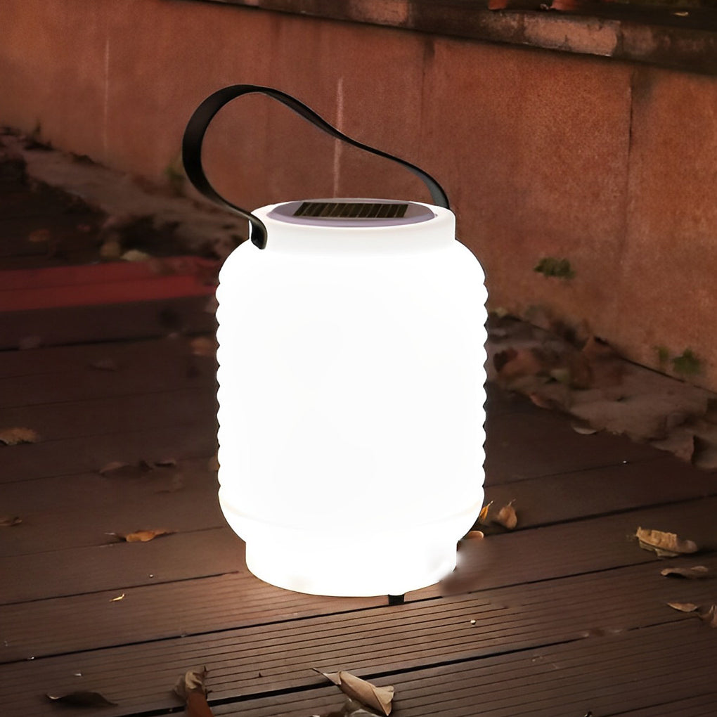 Portable Waterproof Solar Camping Lantern - Cylinder LED Outdoor Floor Lamp | Rechargeable Garden & Patio Light