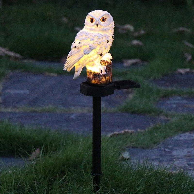 Eagle Figure Garden Solar Post - Resin Eagle & Owl Yard Stake Light | Waterproof Outdoor LED Landscape Lamp