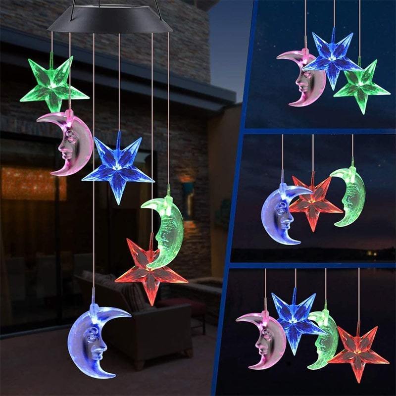 Solar-Powered Butterfly Wind Chime Lights - 7 Color Changing LED Outdoor Mobile | Waterproof Garden & Patio Hanging Sconce