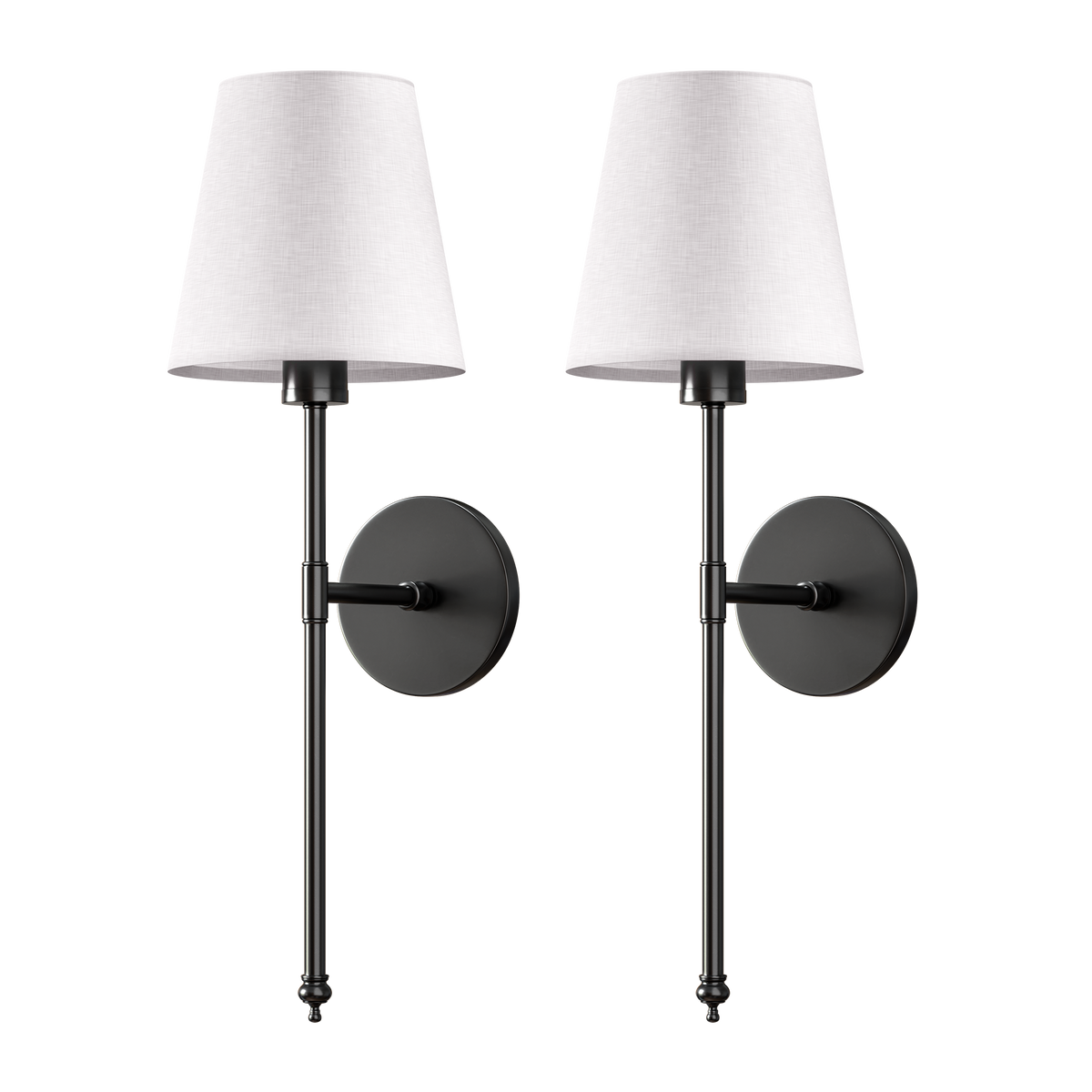Wireless LED Wall Sconce - Rechargeable Fabric Shade Vanity Sconce | Drill-Free Magnetic Bedroom Bedside Lamp | Black & Gold