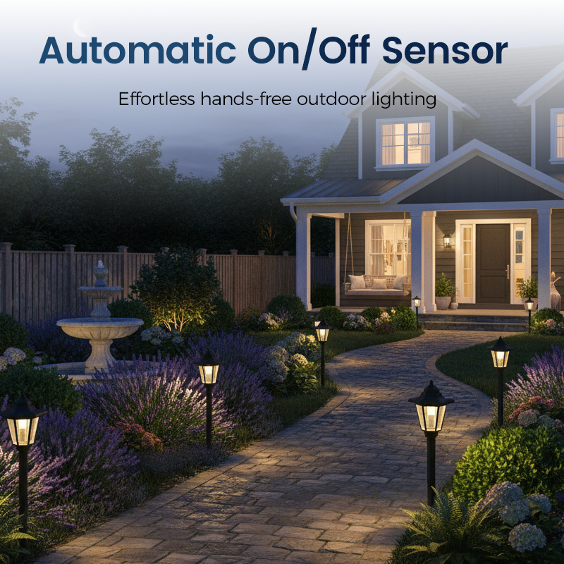 Vintage Solar-Powered Hexagonal Garden Lights - Retro Palace Lantern Stake & Post Mount | Waterproof LED Pathway Sconce