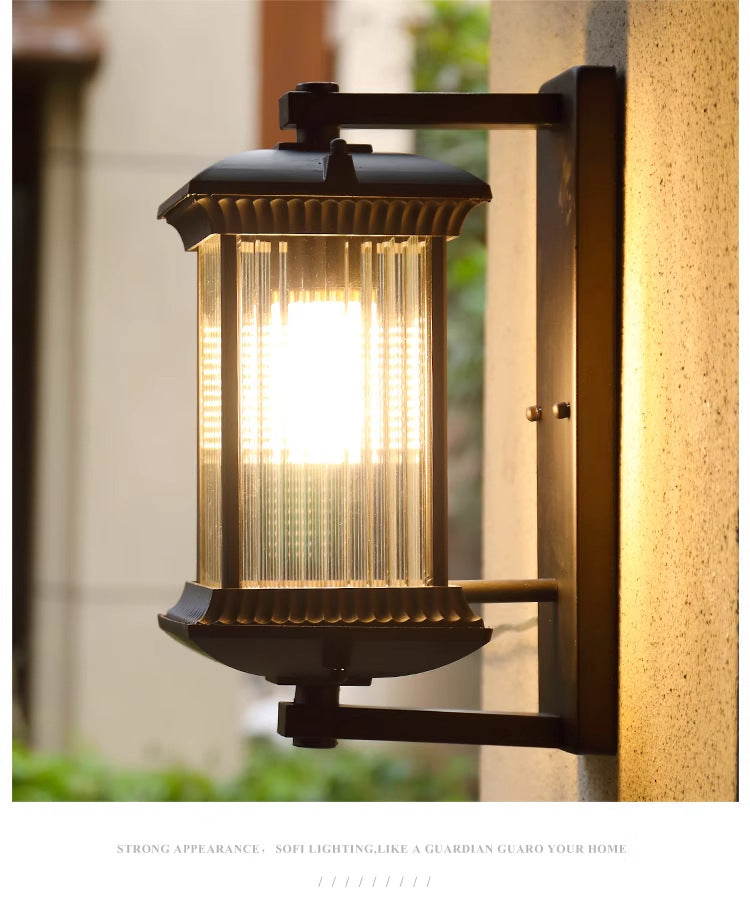 Neo-Chinese Waterproof Outdoor Wall Lamp - Retro Porch & Courtyard Sconce