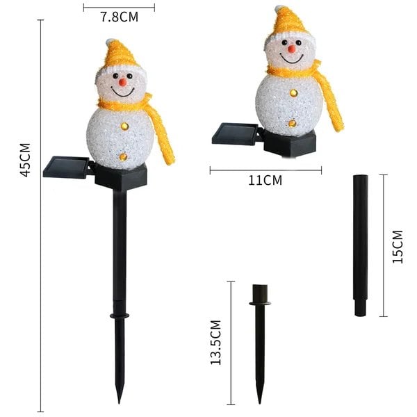 Waterproof Solar Snowman Lamp - Festive LED Outdoor Garden Stake | All-Weather Holiday Pathway Light