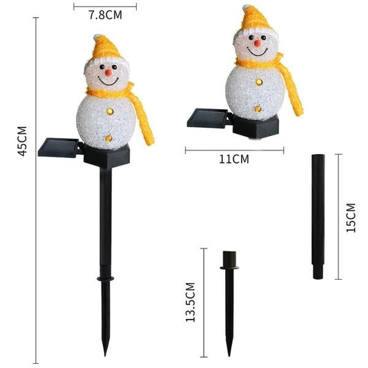 Waterproof Solar Snowman Lamp - Festive LED Outdoor Garden Stake | All-Weather Holiday Pathway Light