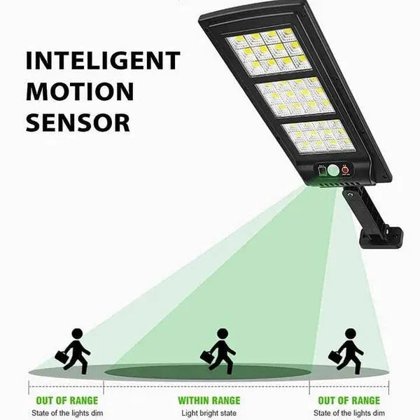 800W LED Solar Street Light - Commercial IP65 Weatherproof Dusk-to-Dawn Lamp | Motion Sensor Outdoor Security Floodlight