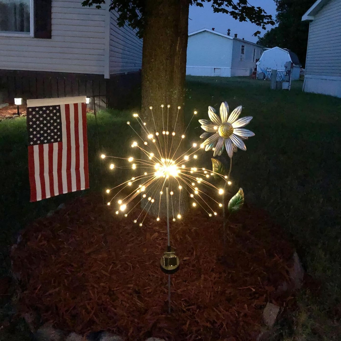 Fireworks Solar Lights Garden Light - 120 LED DIY Starburst Stakes | IP65 Waterproof Solar Garden Art