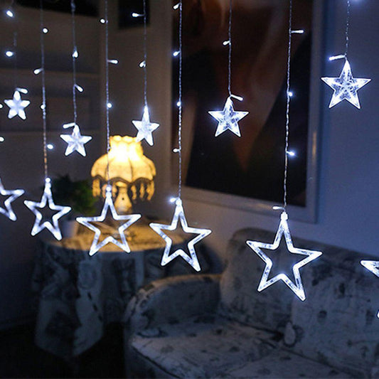 8.2ft Star Curtain String Lights | Luxury 216 LED Hanging Fairy Lights
