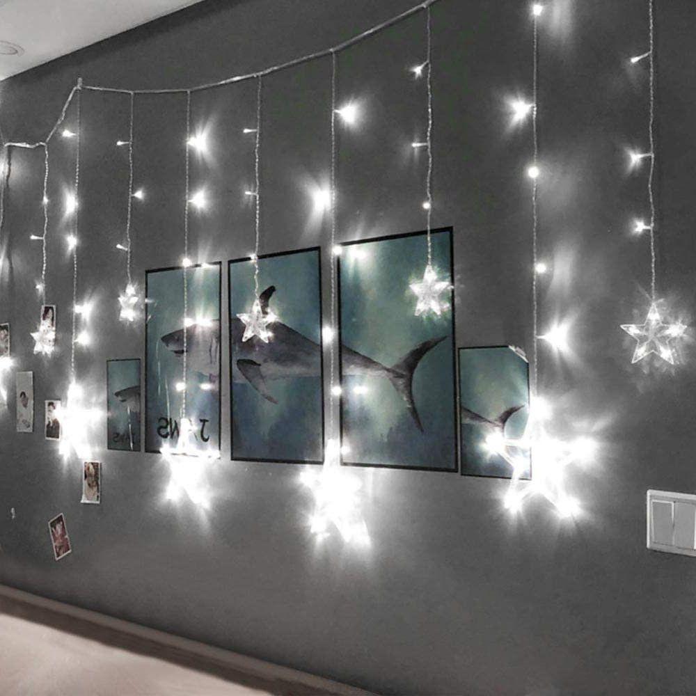 8.2ft Star Curtain String Lights | Luxury 216 LED Hanging Fairy Lights