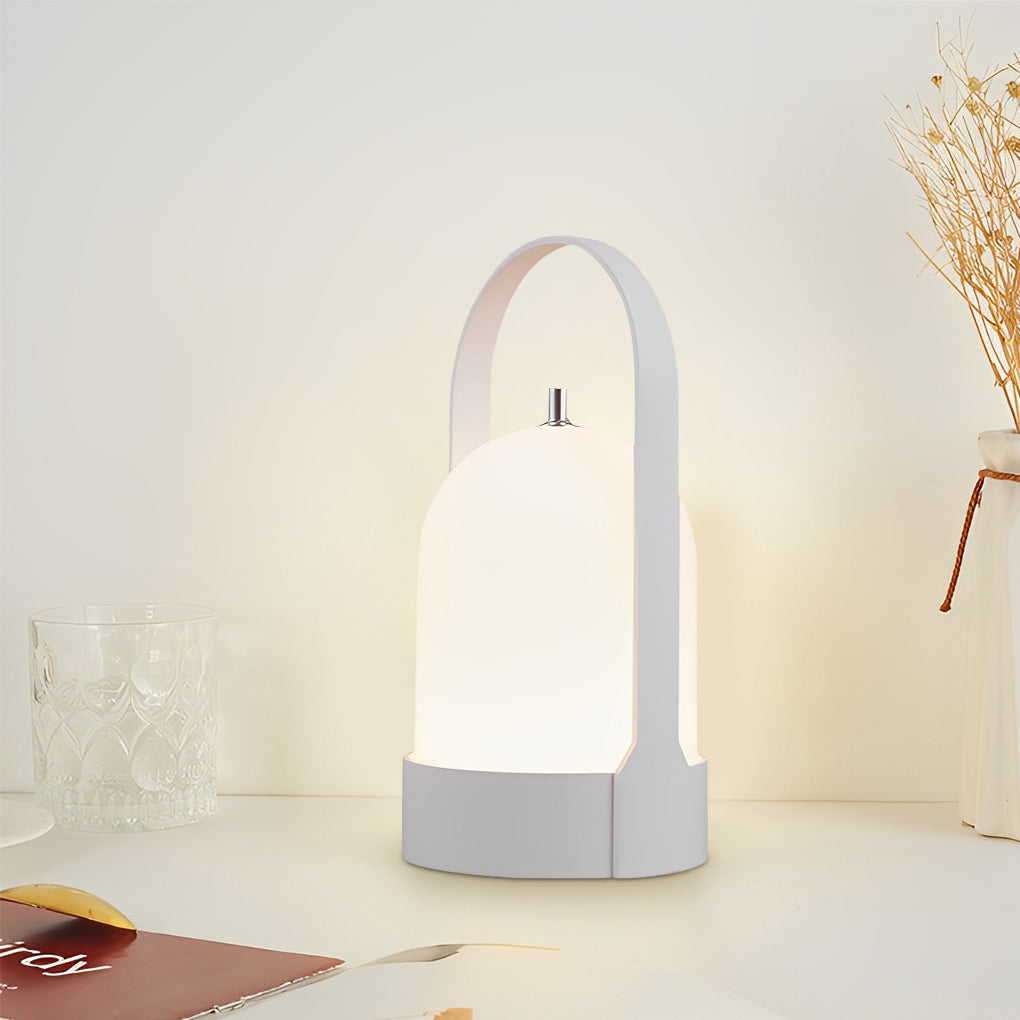 Portable LED Lantern | Luxury Cordless Steel & Glass Indoor-Outdoor Lamp