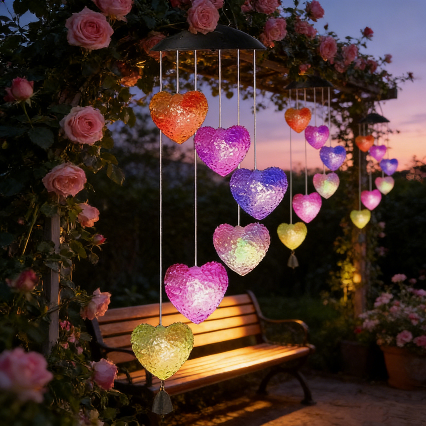Solar-Powered Butterfly Wind Chime Lights - 7 Color Changing LED Outdoor Mobile | Waterproof Garden & Patio Hanging Sconce