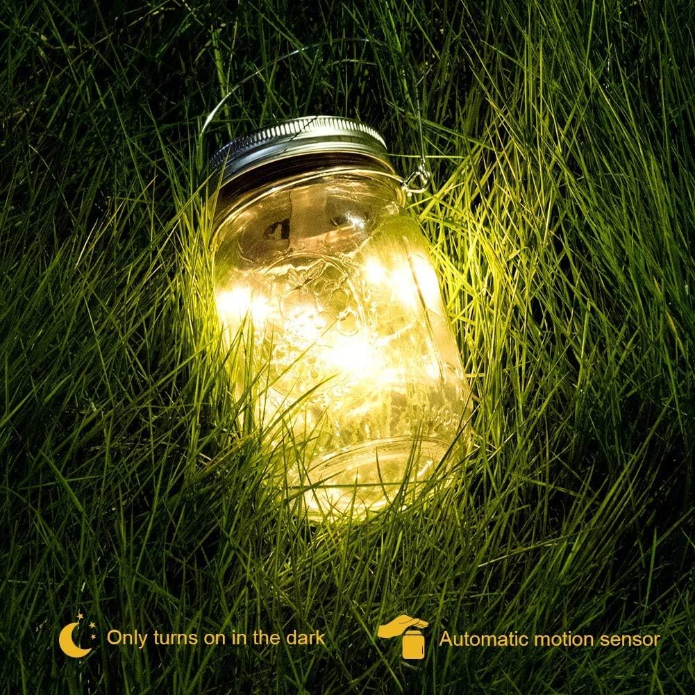 Mason Solar Lantern Outdoor Garden Light - Waterproof Fairy Starry Jar | Eco-Friendly Solar Patio & Pathway Lighting