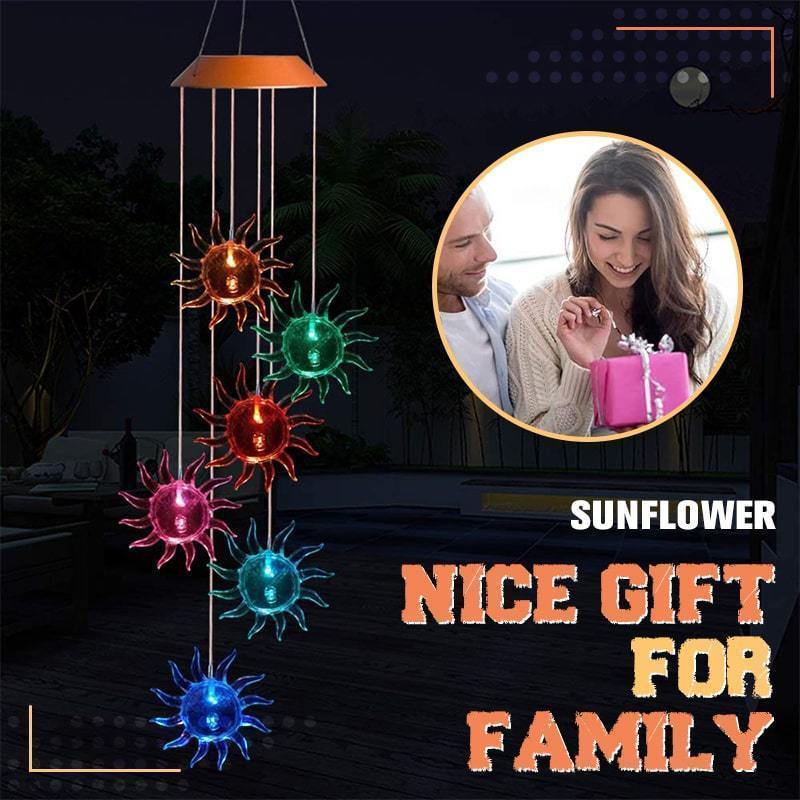 Solar-Powered Butterfly Wind Chime Lights - 7 Color Changing LED Outdoor Mobile | Waterproof Garden & Patio Hanging Sconce