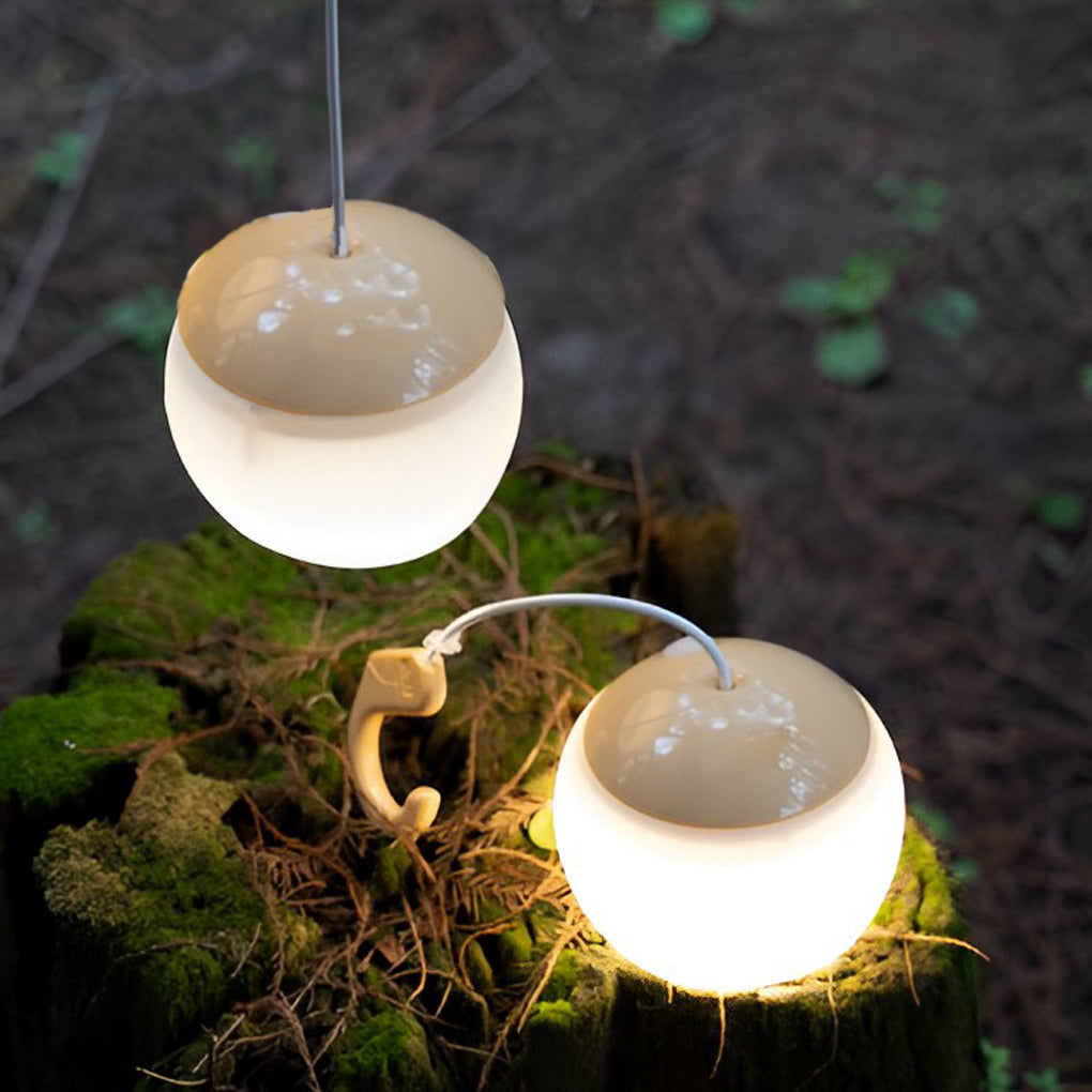 Round LED Dimmable USB Rechargeable Camping Light - Portable Outdoor Hanging Lantern | Waterproof Garden & BBQ Light