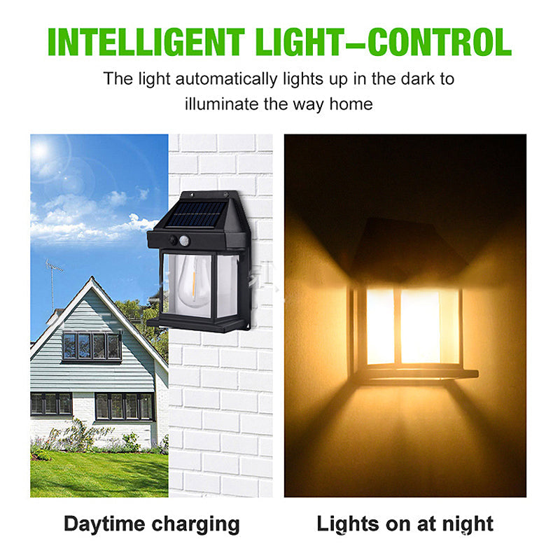 Solar Tungsten Wall Light (Buy 3 Get 1 Free) - Vintage Edison LED Motion Sensor Sconce | IP65 Waterproof Exterior Lamp