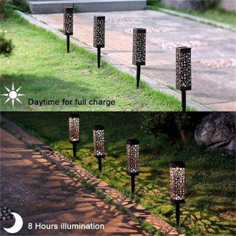 Outdoor Solar Ground Stake Light - Waterproof LED Garden Pathway Sconce | Automatic Dusk-to-Dawn Lawn Landscape Lamp | Warm White & White
