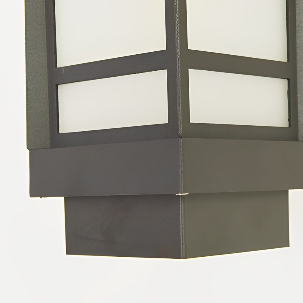 Vintage Waterproof LED Wall Sconce – Matte Black Aluminum & Frosted Glass Exterior Light