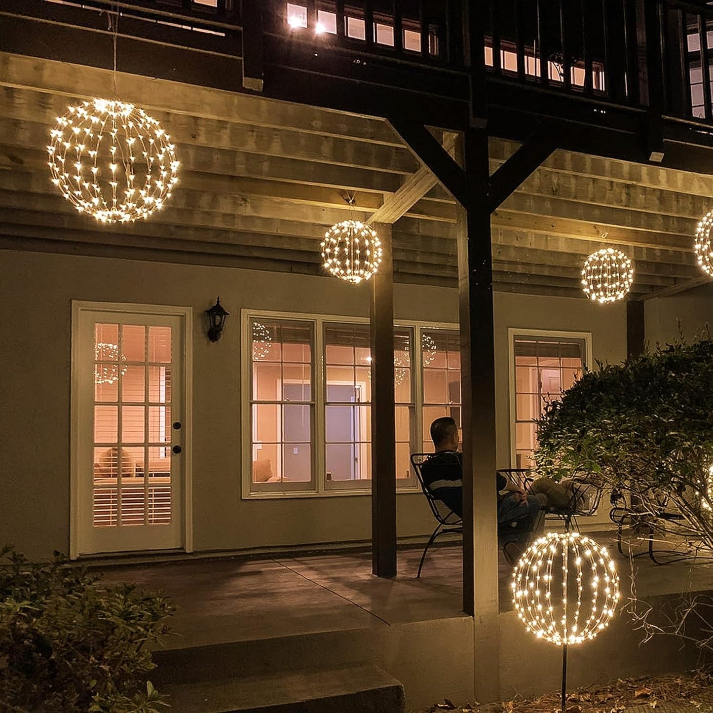 Lightweight Bright Light Ball - Fold-Flat LED Globe Light | Waterproof Hanging Sphere for Garden & Patio