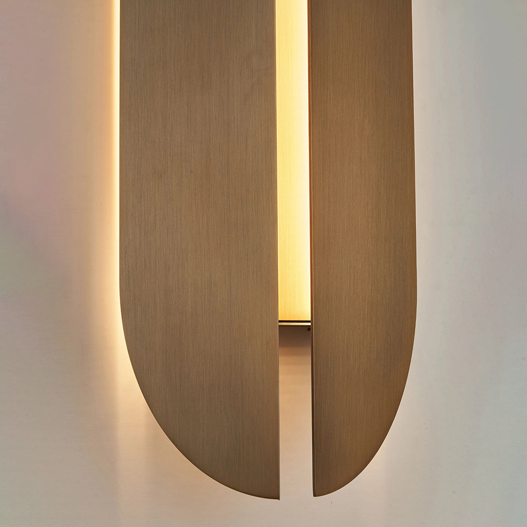 Aare Wall Lamp – Manual Erosion Stainless Steel & Glacial Rock Wall Sconce