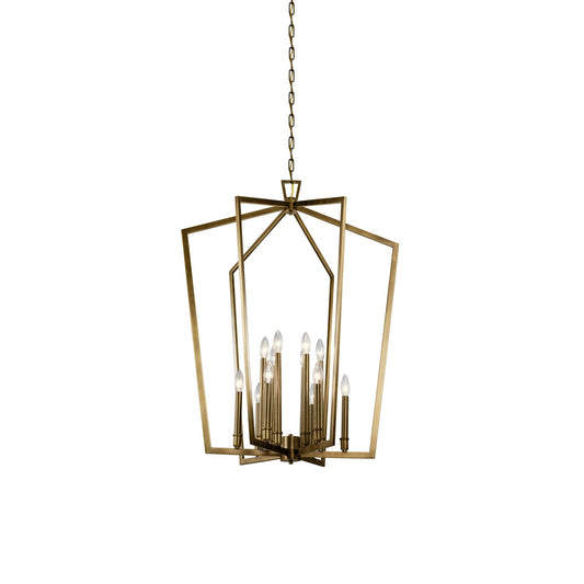 Abbotswell Chandelier – Angular Open-Frame Brass & Modern Lantern Chandelier