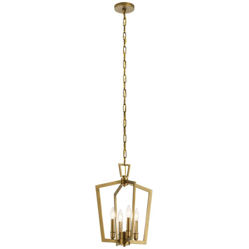 Abbotswell Chandelier – Angular Open-Frame Brass & Modern Lantern Chandelier