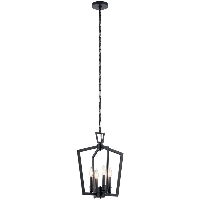 Abbotswell Chandelier – Angular Open-Frame Brass & Modern Lantern Chandelier