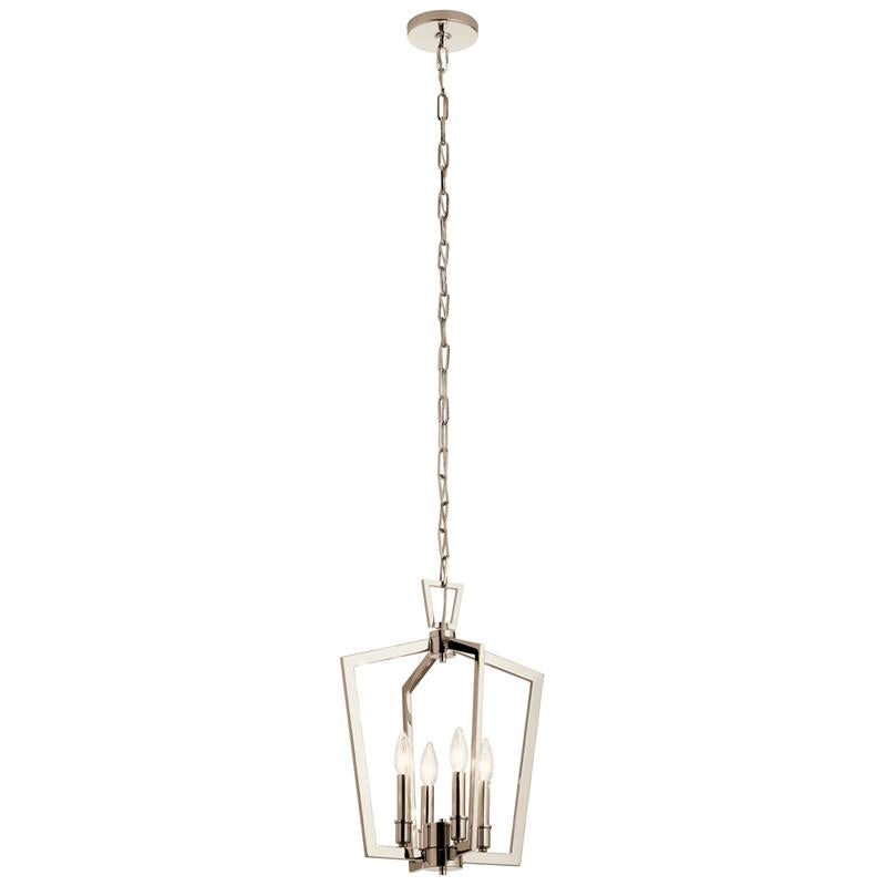 Abbotswell Chandelier – Angular Open-Frame Brass & Modern Lantern Chandelier