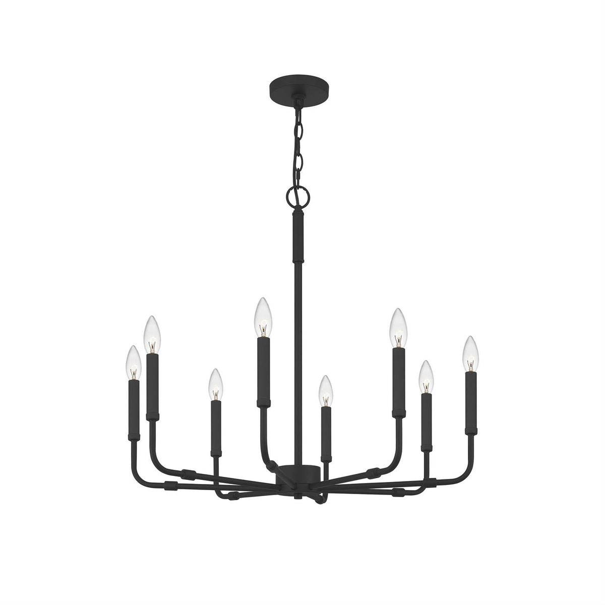 Abner Chandelier – Pared-Back Industrial Brass & Metal Multi-Head Chandelier