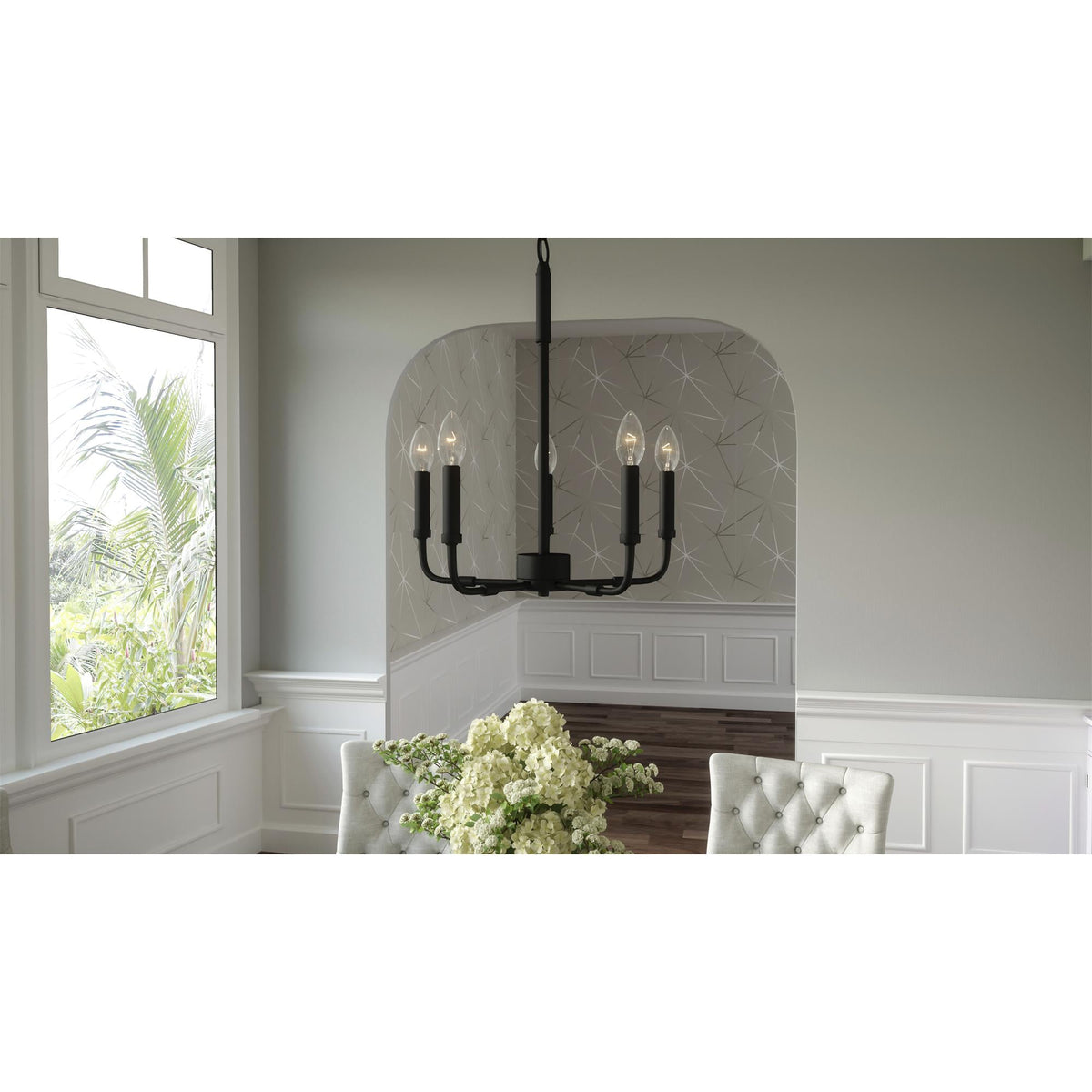 Abner Chandelier – Pared-Back Industrial Brass & Metal Multi-Head Chandelier
