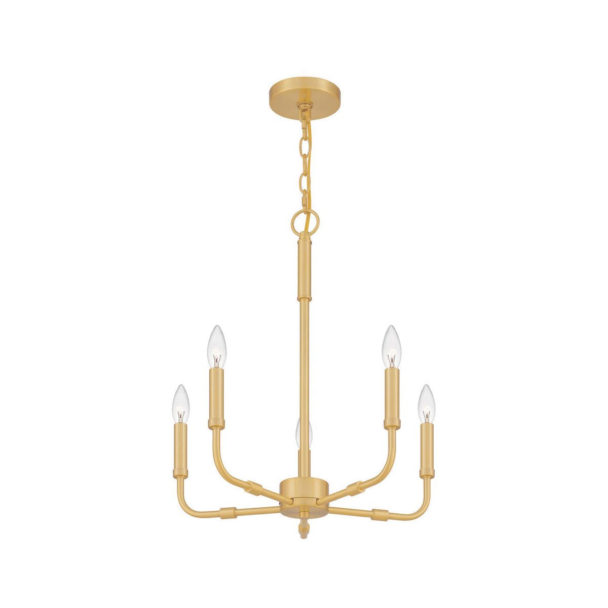 Abner Chandelier – Pared-Back Industrial Brass & Metal Multi-Head Chandelier