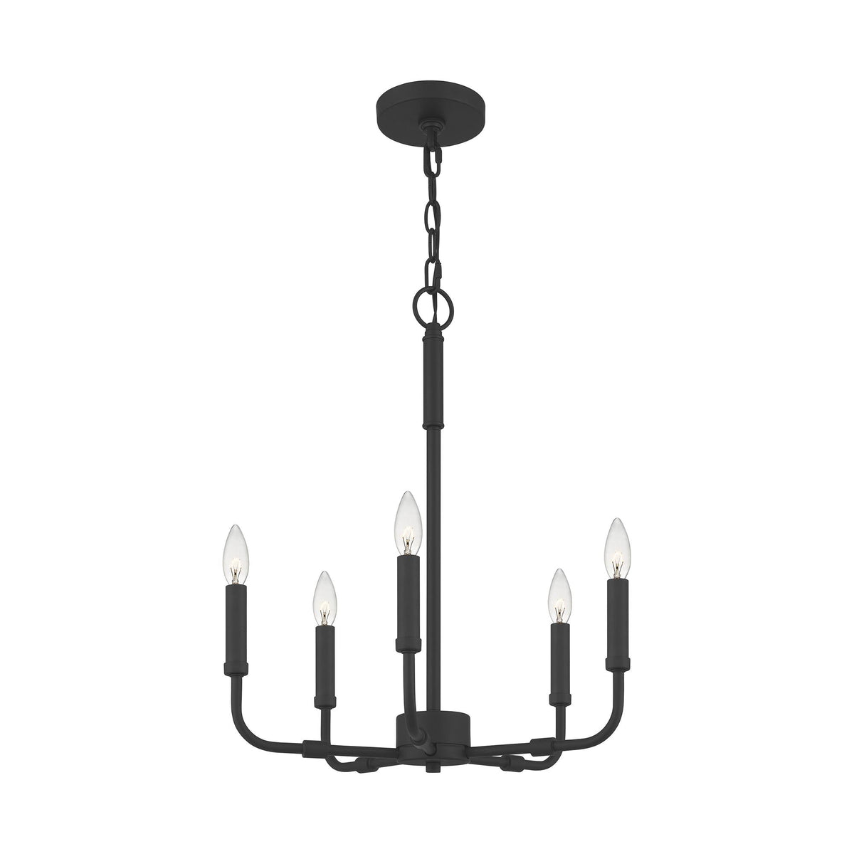 Abner Chandelier – Pared-Back Industrial Brass & Metal Multi-Head Chandelier