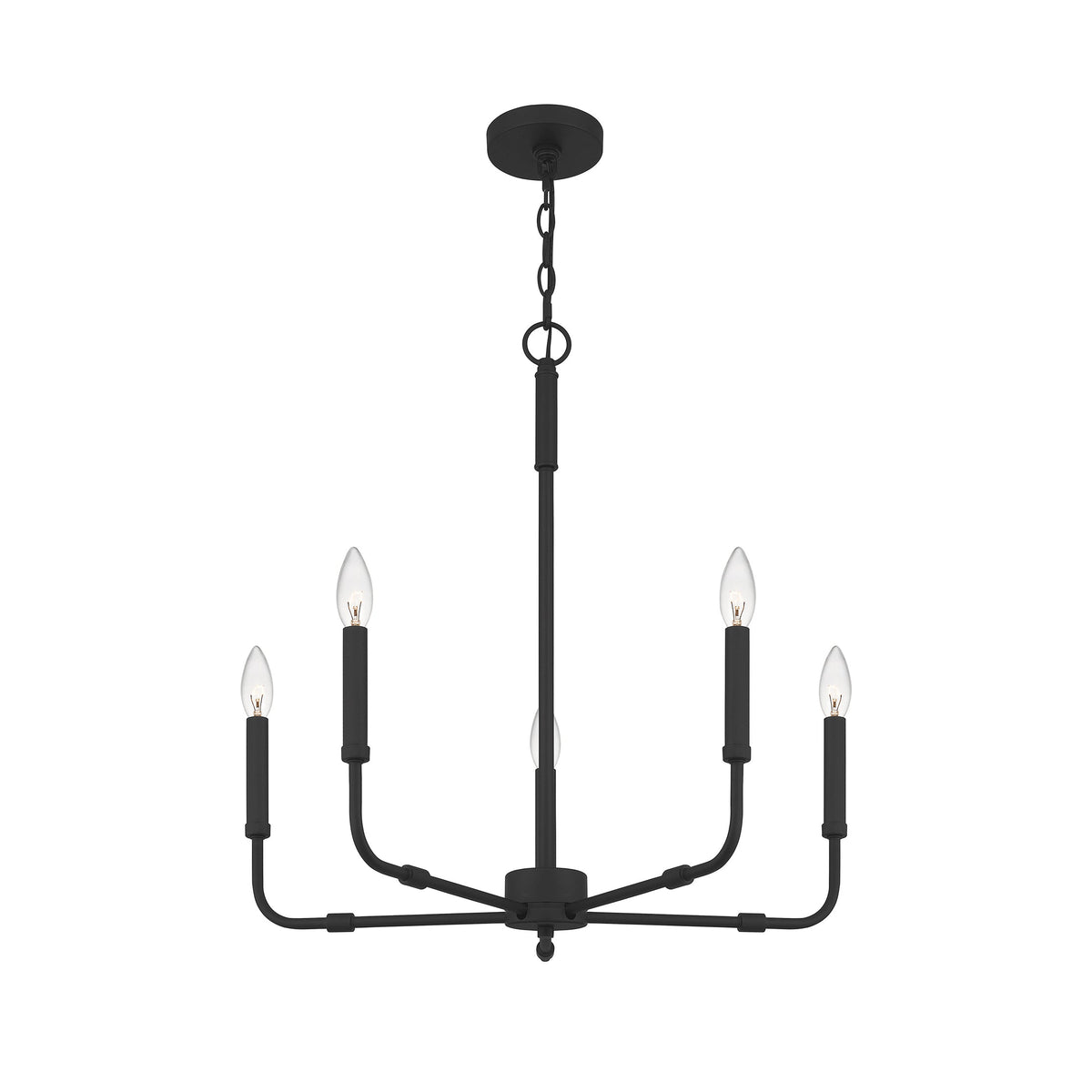 Abner Chandelier – Pared-Back Industrial Brass & Metal Multi-Head Chandelier