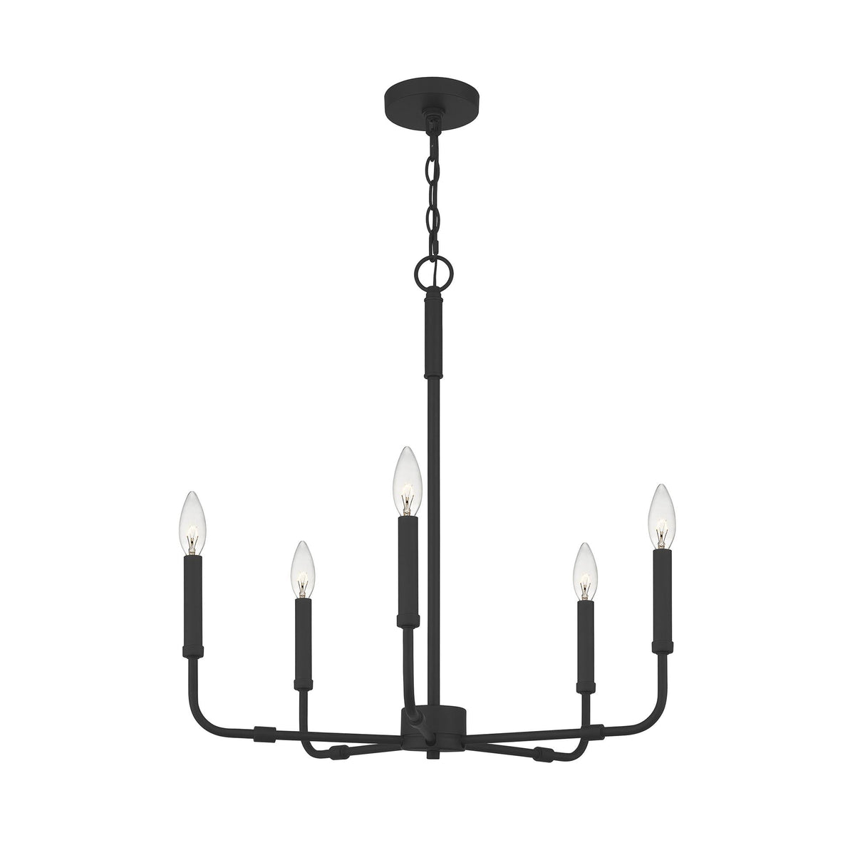 Abner Chandelier – Pared-Back Industrial Brass & Metal Multi-Head Chandelier