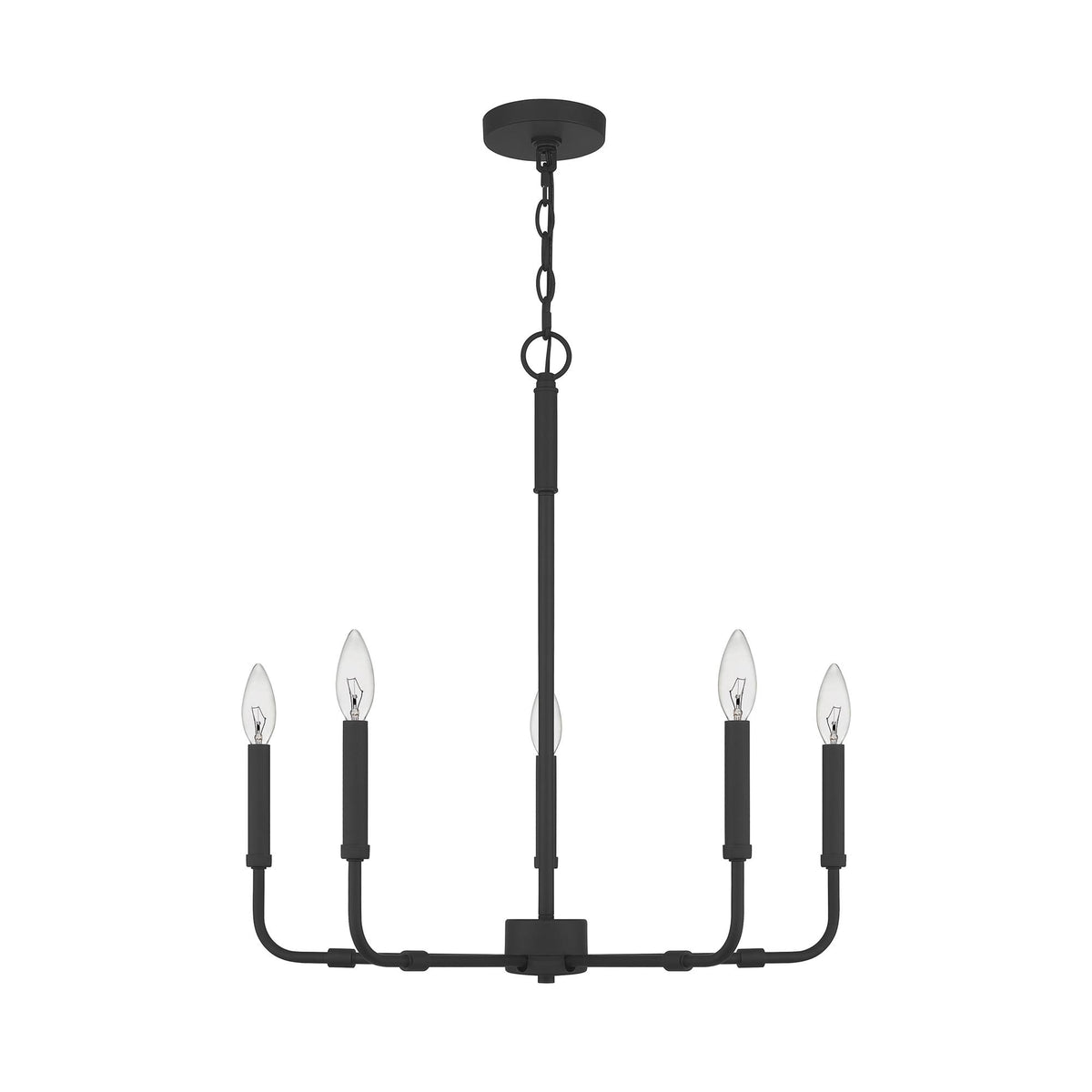 Abner Chandelier – Pared-Back Industrial Brass & Metal Multi-Head Chandelier