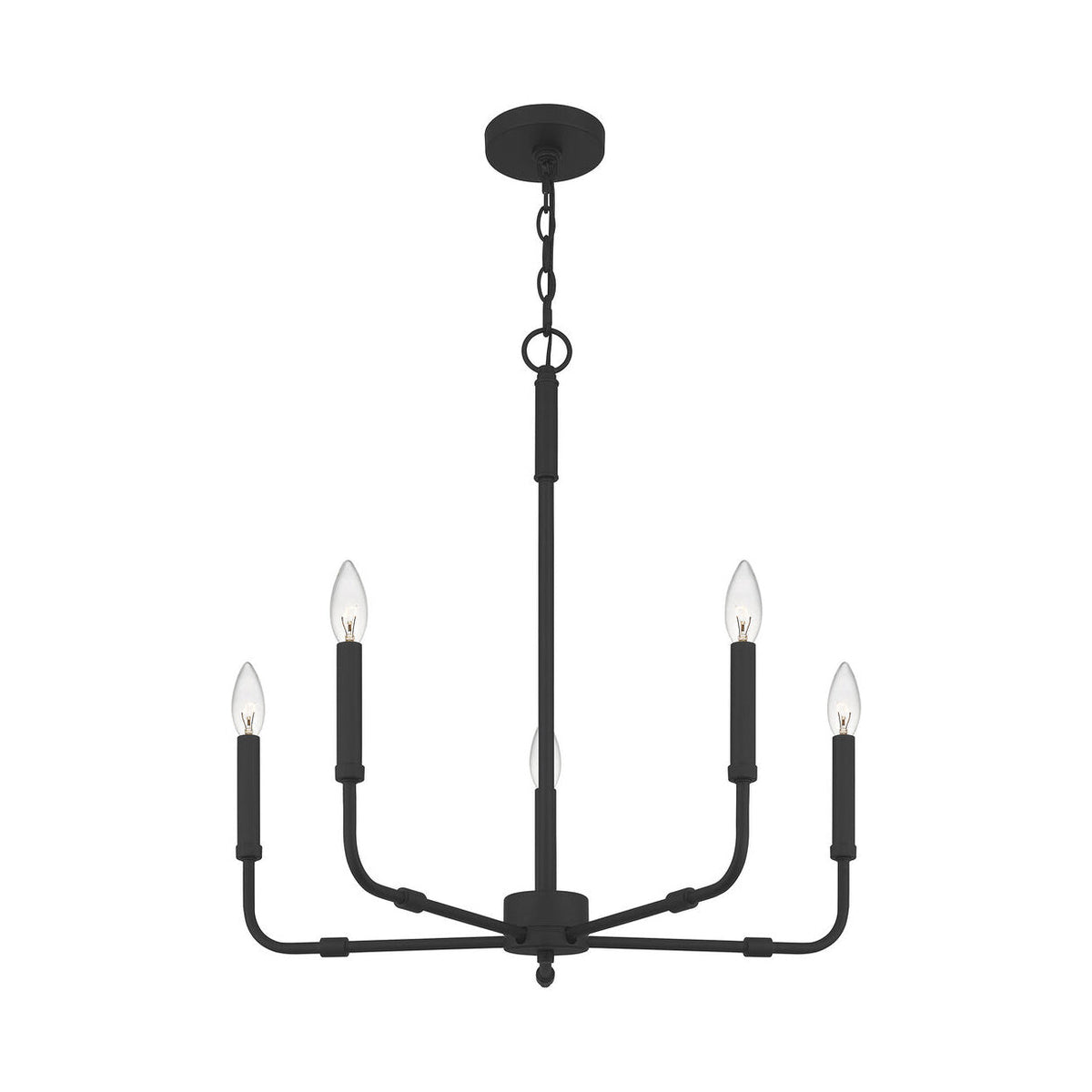 Abner Chandelier – Pared-Back Industrial Brass & Metal Multi-Head Chandelier