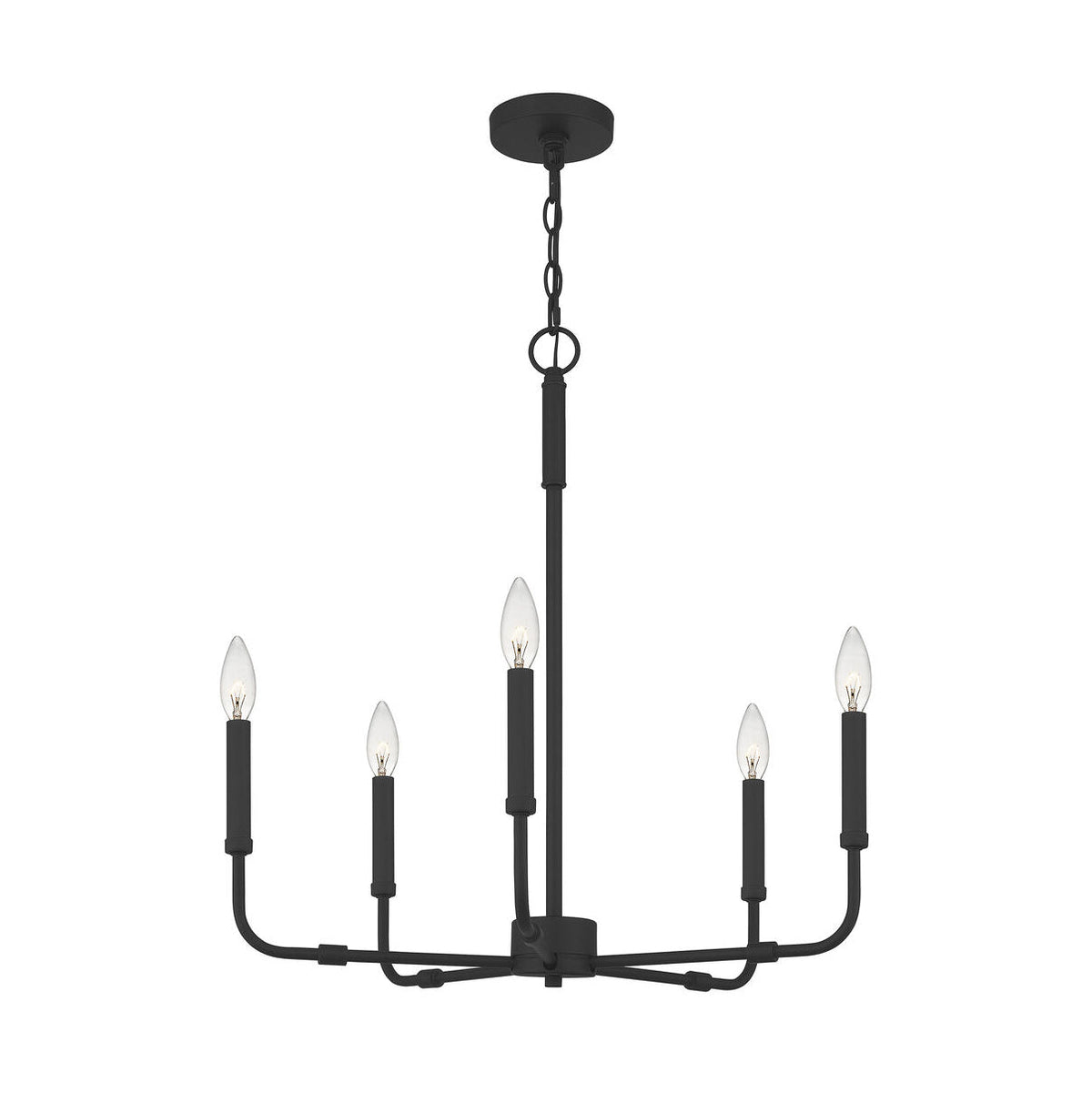 Abner Chandelier – Pared-Back Industrial Brass & Metal Multi-Head Chandelier