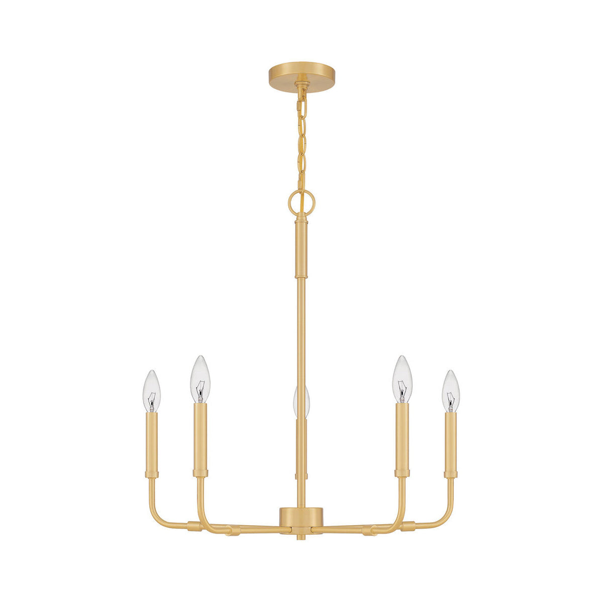 Abner Chandelier – Pared-Back Industrial Brass & Metal Multi-Head Chandelier