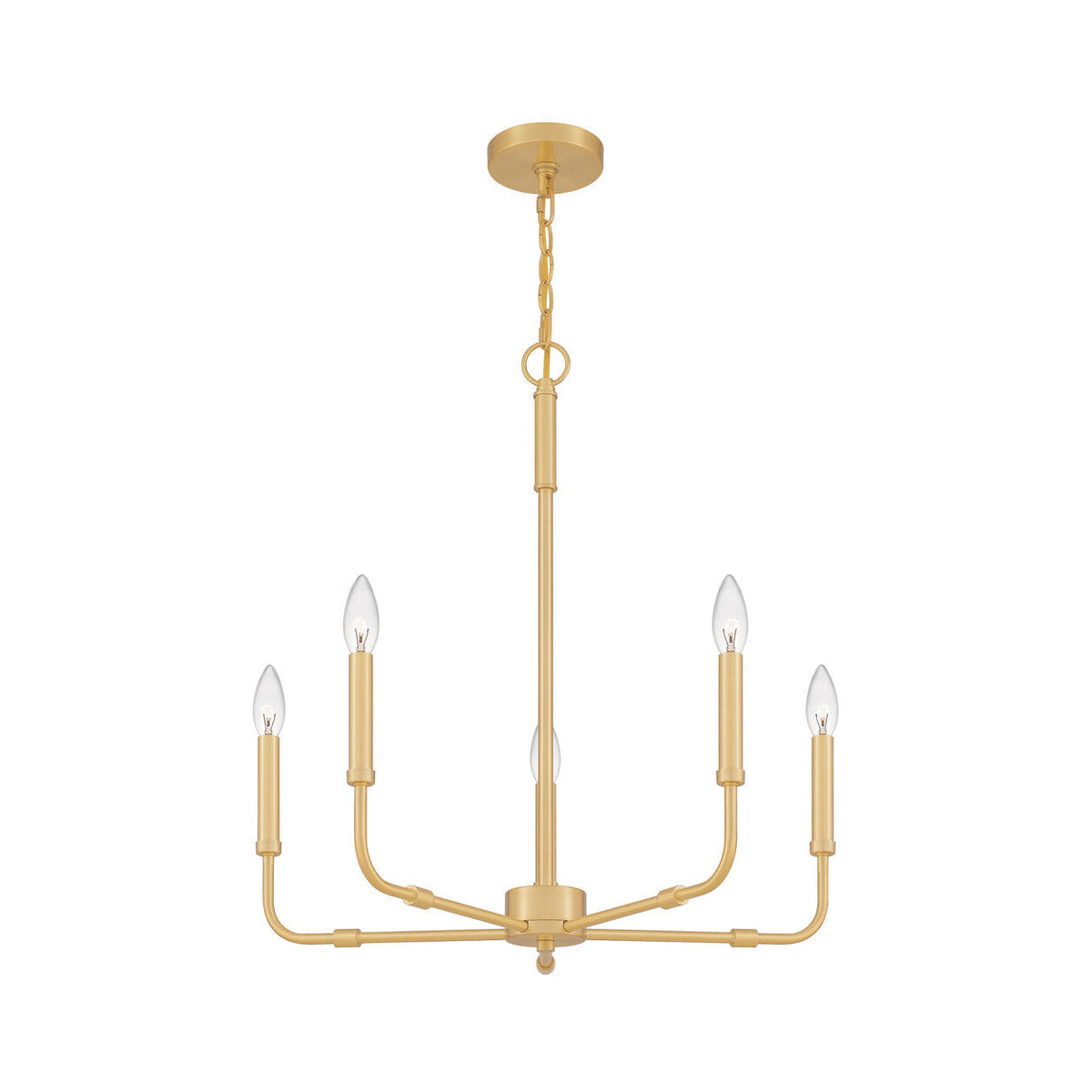 Abner Chandelier – Pared-Back Industrial Brass & Metal Multi-Head Chandelier
