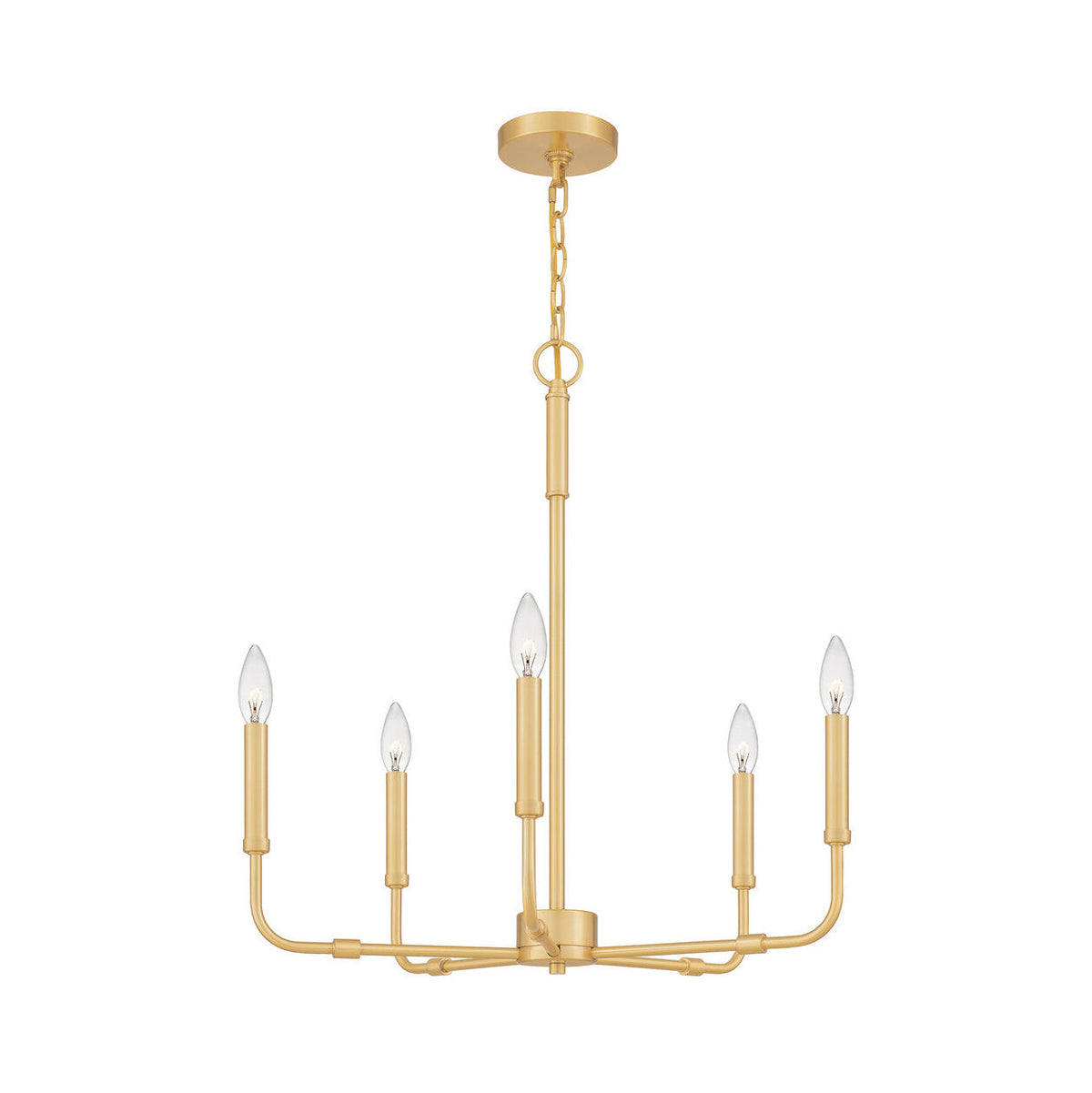 Abner Chandelier – Pared-Back Industrial Brass & Metal Multi-Head Chandelier