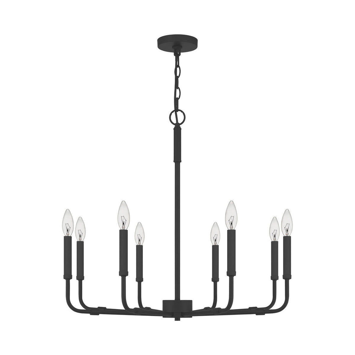 Abner Chandelier – Pared-Back Industrial Brass & Metal Multi-Head Chandelier