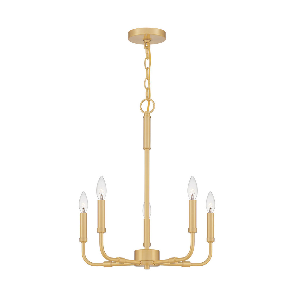 Abner Chandelier – Pared-Back Industrial Brass & Metal Multi-Head Chandelier
