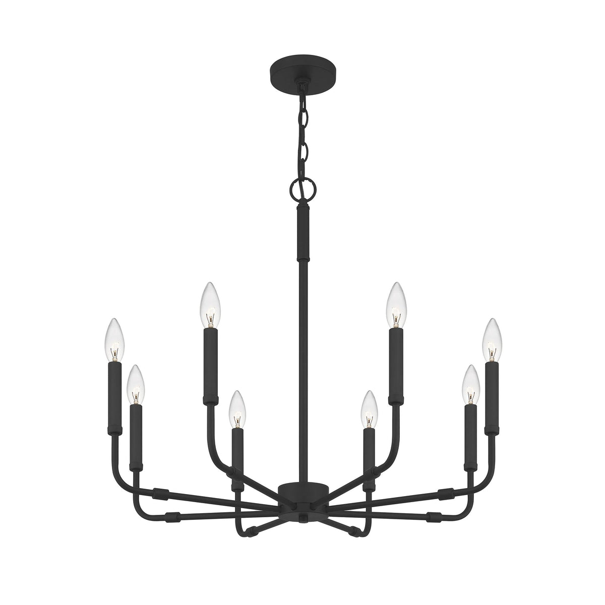 Abner Chandelier – Pared-Back Industrial Brass & Metal Multi-Head Chandelier